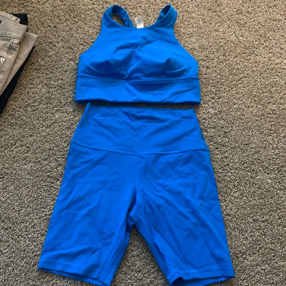 Lululemon Athletica Blue Workout Set